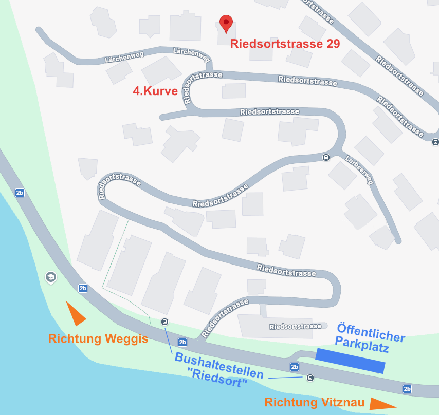 Anfahrt Riedsortstrasse 29, Weggis